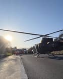 (FOTO in VIDEO) Voznika kombija so odpeljali s helikopterjem, policiste zanima, ali je bil pod vplivom substanc