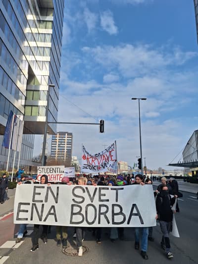 V Ljubljani izrazili podporo študentskim protestom v Srbiji
