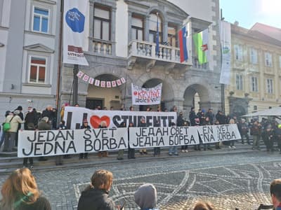 V Ljubljani izrazili podporo študentskim protestom v Srbiji