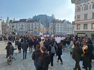 V Ljubljani izrazili podporo študentskim protestom v Srbiji