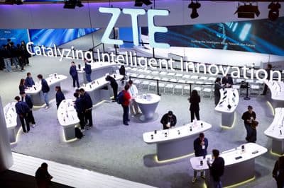 People visit the ZTE stand during the 2025 Mobile World Congress (MWC) in Barcelona, Spain, March 3, 2025. REUTERS/Albert Gea 