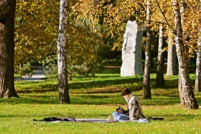 (FOTO) Mestni park v jesenskih barvah