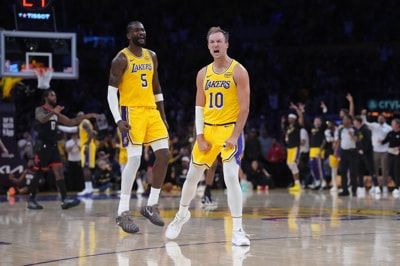 (VIDEO) Končnica lige NBA: LA Lakers brez poškodovanega Dončića do zmage proti Houstonu