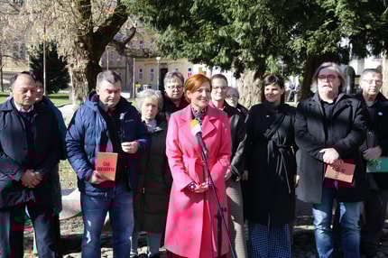 Kandidati Levice in Vesne z Asto Vrečko v Mariboru: "Nobenega razloga ni, da Slovenija ne bi bila razvita enakomerno"