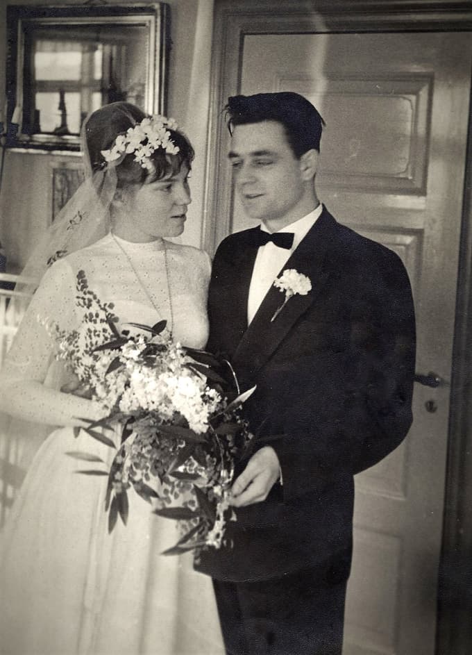 Margrethe Marstrand La Cour in Leopold Urbanc (Aarhus, 1.1. 1958), poročna slika