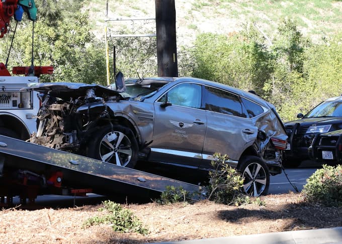 Tako malo je ostalo od avtomobila, v katerem je skoraj izgubil življenje golfarski superzveznik Tiger Woods. Foto: Profimedia
