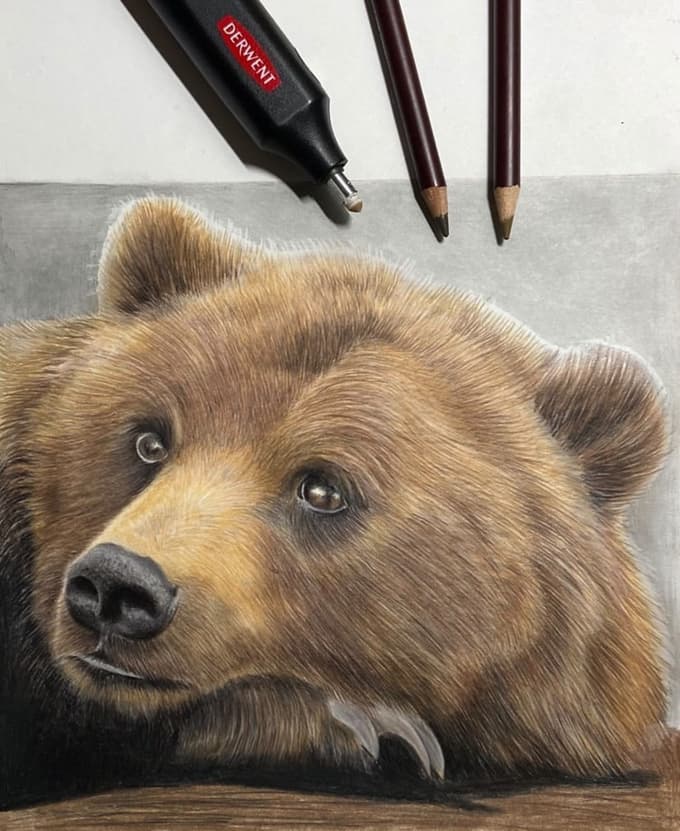 Na dražbi je tale slika medveda