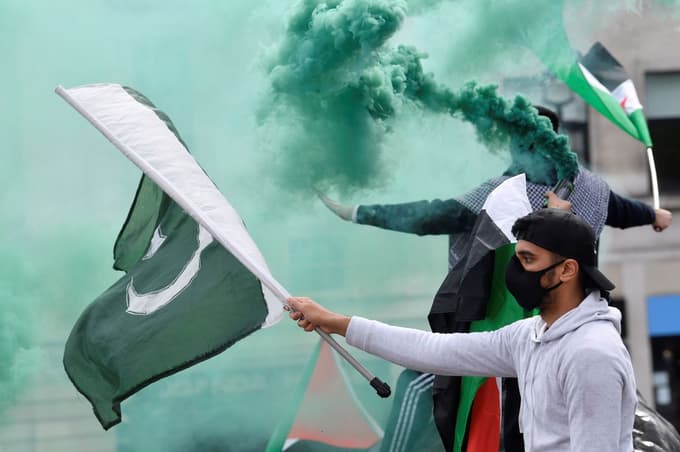 FOTO: V Londonu 180 tisoč ljudi na protestih za solidarnost s Palestinci
