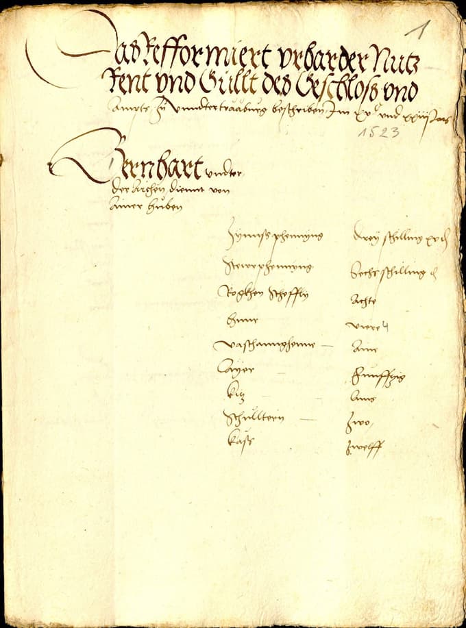 Urbar gospostva Dravograd, 1523, PAM, Gospoščina Dravograd, AŠ 1