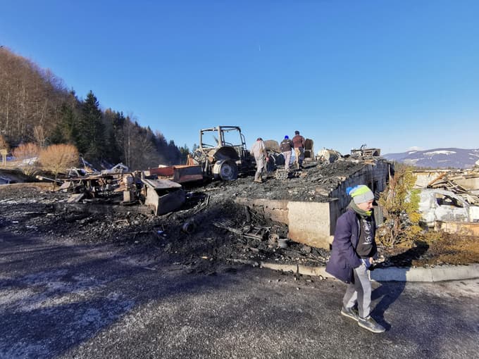 Požar v Vuzenici, kmetija Bindiš, Jure Šavc (foto: Urška Polanc)