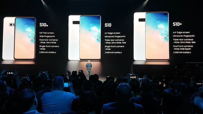 Konfiguracija družine Galaxy S10.