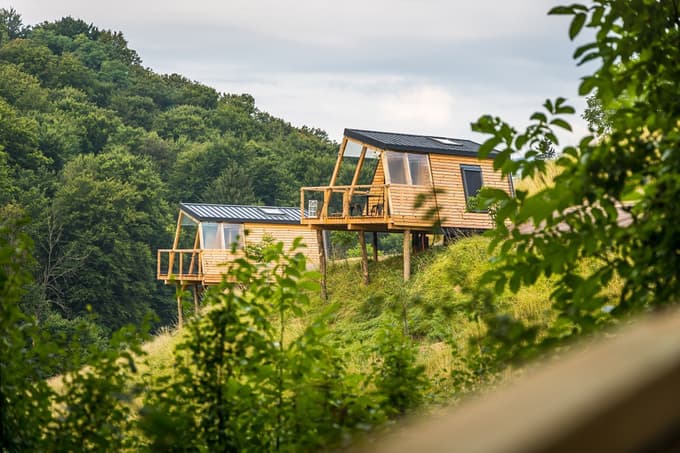 Prenočite lahko v posebnih hiškah oziroma gnezdih.