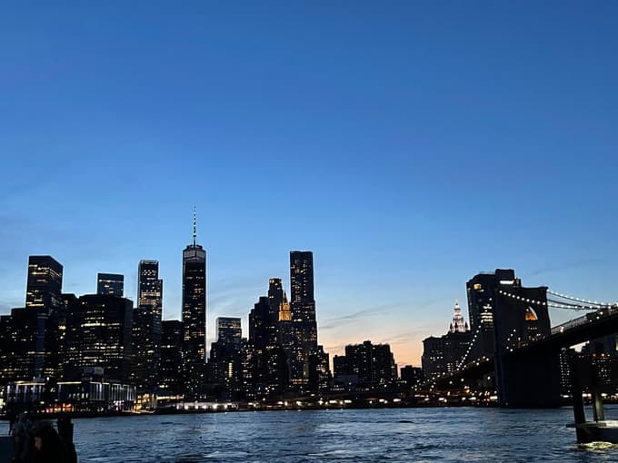 Ena najbolj pogosto fotografiranih vedut mesta, s stolpnicami Financial Districta z brooklynske strani East Riverja.