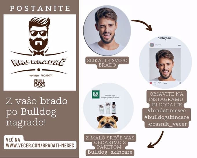 Bradati mesec obdaruje z naravno kozmetiko Bulldogskincare. Sodelujete v nagradni igri.