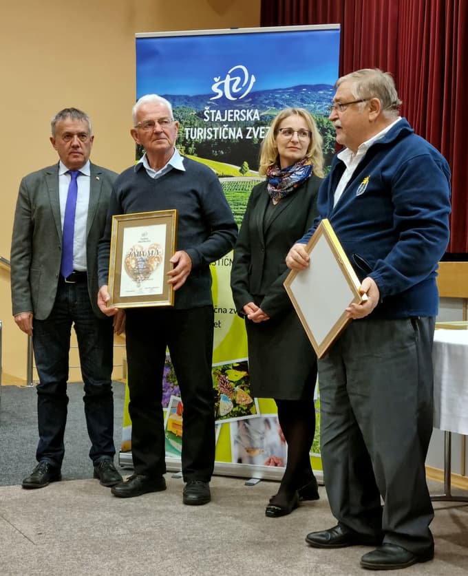 Franc Pukšič, Franc Duh, Janja Viher, Marjan Malek (od leve proti desni) na skupščini Štajerske turistične zveze