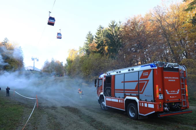 Reševalna vaja na Pohorski vzpenjači