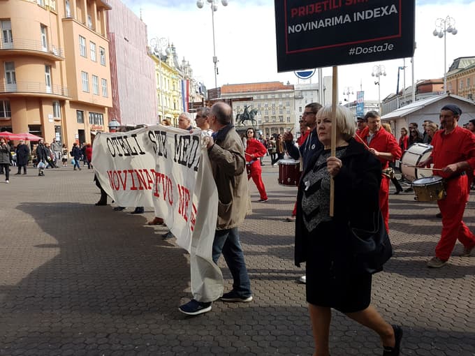 Protest v podporo hrvaškim novinarjem