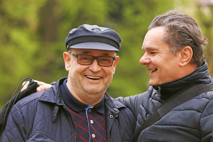 Vlado Novak v družbi igralskega kolega Ivice Kneza