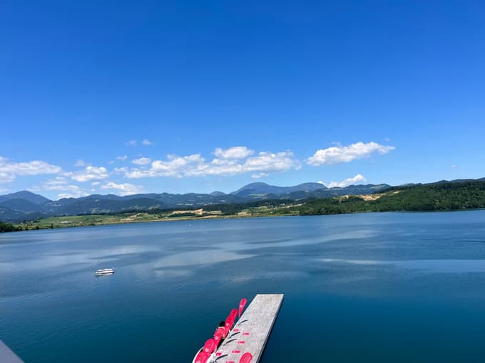 Razgled iz razgledne ploščadi, Velenjsko jezero