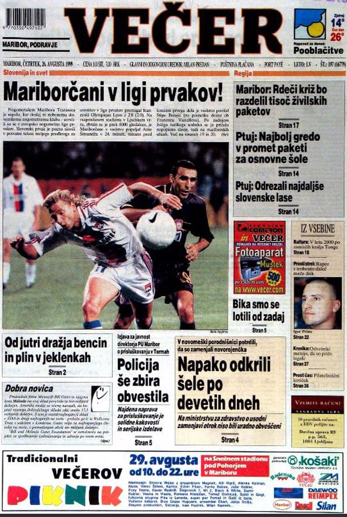 Tako je o uspehu naslednji dan na naslovnici poročal Večer.