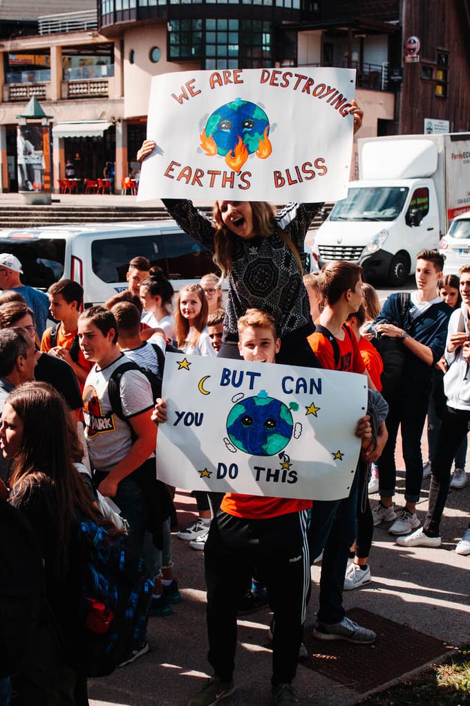 Podnebni štrajk v Novem mestu.