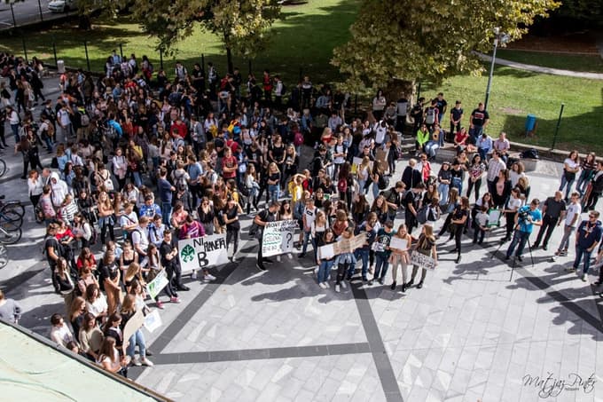 Podnebni štrajk v Celju.