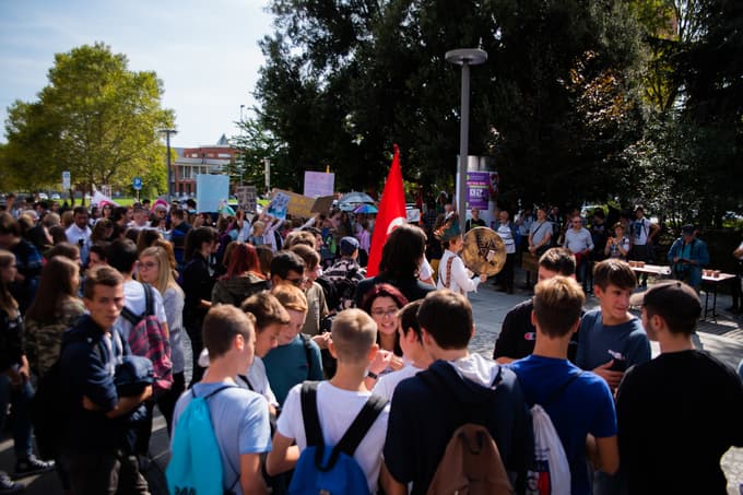 Podnebni štrajk v Novi Gorici.