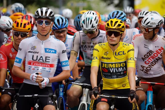 (FOTO) Še en izjemen spopad! Vingegaard proti Pogačarju pridobil sekundo