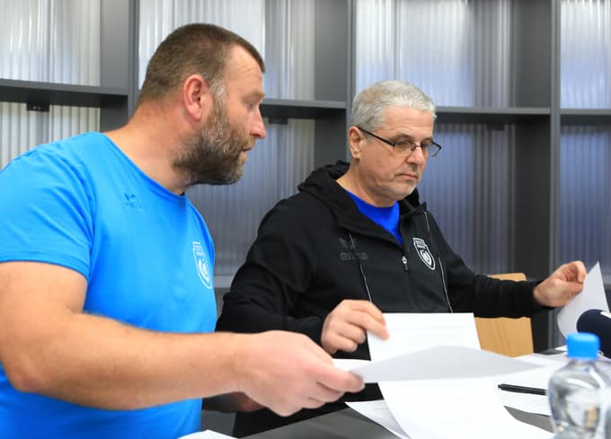 Direktor kluba Mladen Grabovac (levo) in zdaj že bivši predsednik Martin Hebar.