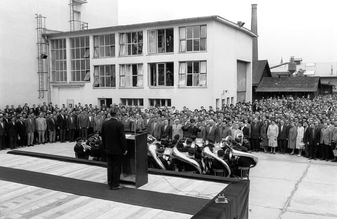 Proslava ob desetletnici delavskega samoupravljanja tovarne Boris Kidrič 