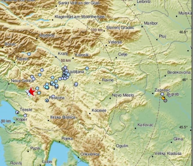 Zahodna Slovenija je potresno ogrožena.