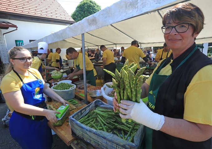 V krajih s tradicijo gojenja, kot je Rošnja, v normalnih sezonah pripravijo festivale špargljev.