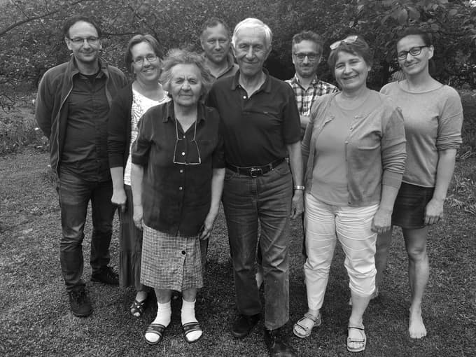 Zakonca Starman z otroki junija 2018, ob Lojzetovi 85-letnici