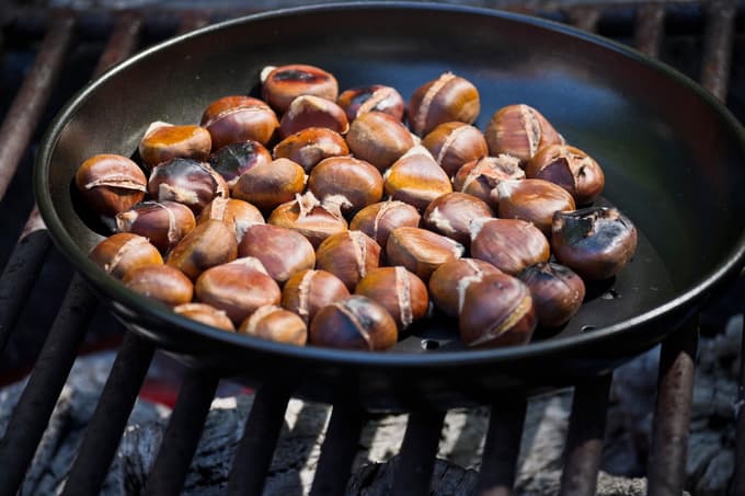 chestnuts roasting open fire seasonal holiday,Image: 263339036, License: Rights-managed, Restrictions:, Model Release: no