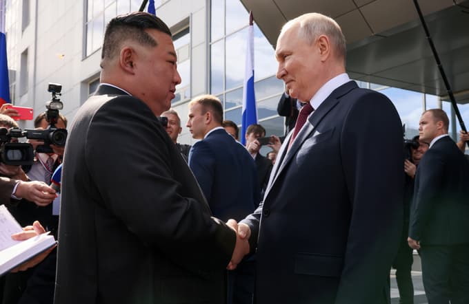 Kim Džong Un in Vladimir Putin