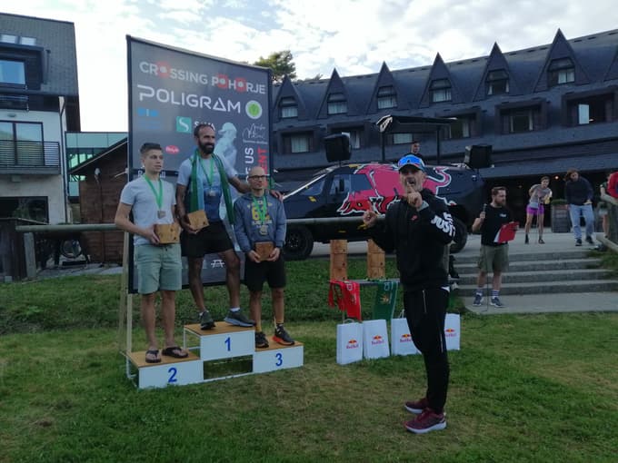 Matej Pisnik, Jemal Jašarević in David Harl, najboljši na 39 kilometrski poti čez Pohorje.
