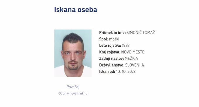 Tomaž Simonič je na seznamu iskanih oseb slovenske policije.