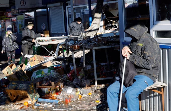 Fotografija z napadene tržnice v Donecku