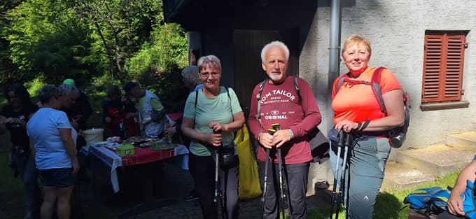 Marjana Marinič, Franc Gjerjek, Ksenija Fartek pohodniki z Goričkega