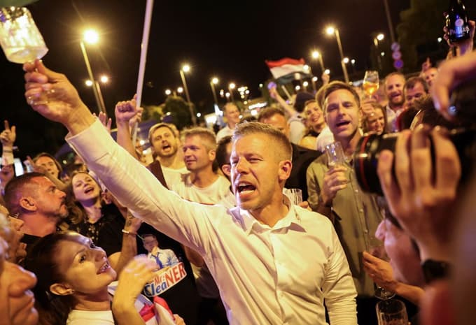 Glavni Orbanov izzivalec Peter Magyar. 