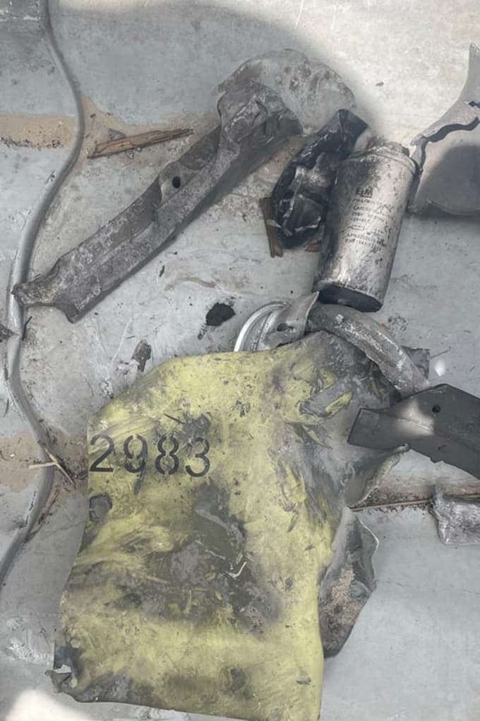 Fotografija, ki jo je objavila SBU, prikazovala pa naj bi ostanke rakete, ki je zadela otroško bolnišnico v Kijevu.