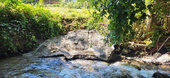 (FOTO) Uničevanje okolja na Smolniku pri Rušah: V potok zlil svež beton, ki je pomoril vse ribe in druge vodne živali