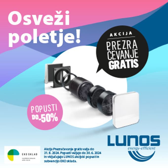 Svetovna inovacija LUNOS: Novi rekuperator (izmenjevalnik) energije