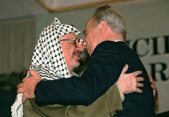 Jaser Arafat in Šimon Peres