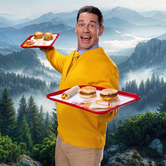 Ne bi si mislili, da bo ta znani ameriški igralec in rokoborec delal reklamo za hitro prehrano