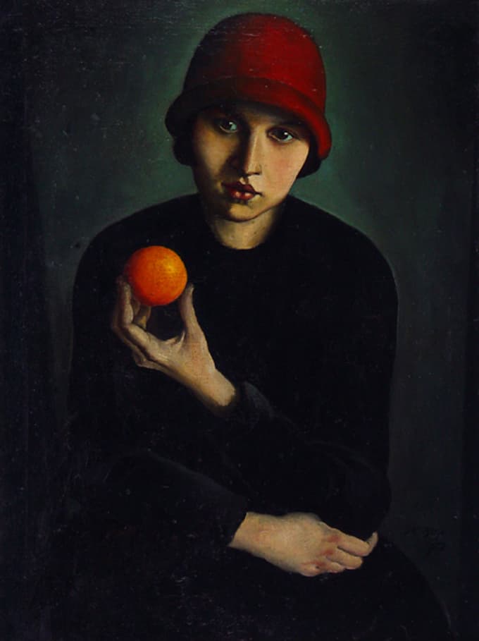 Deklica z oranžo, avtor Ivan Kos, last UGM