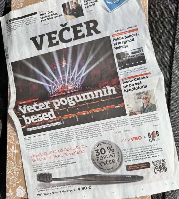 Posebna ugodnost za bralce Večera