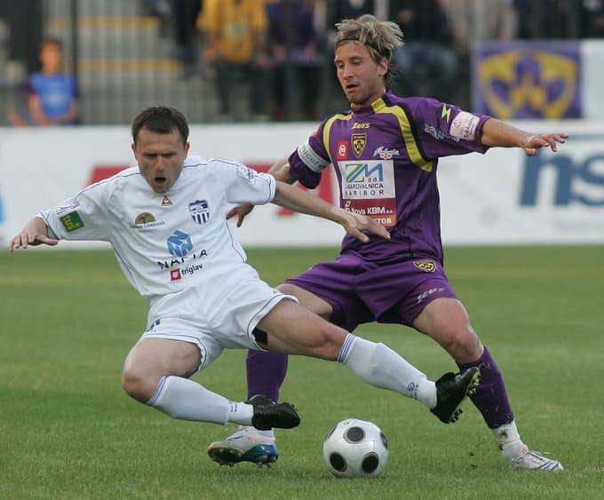 Na otvoritveni tekmi prenovljenega Ljudskega vrta: Viktor Trenevski in Lubomir Kubica