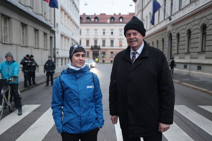 Poslanca Gibanja Svoboda Sara Žibrat in Miroslav Gregorič.