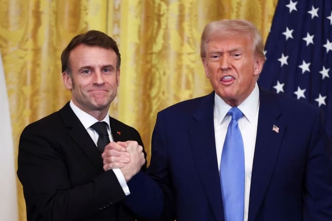 Emmanuel Macron in Donald Trump